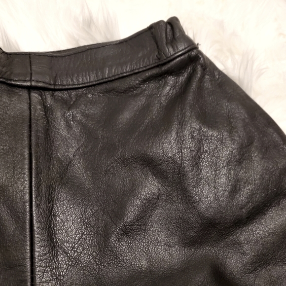 High Waist Women's Black Leather Biker Shorts - Size XS, 0 - Picture 4 of 5
